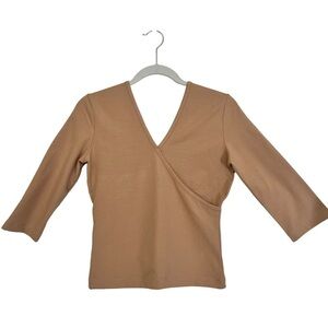 Soft Surroundings V -neck Wrap Top in Beige  in Size M